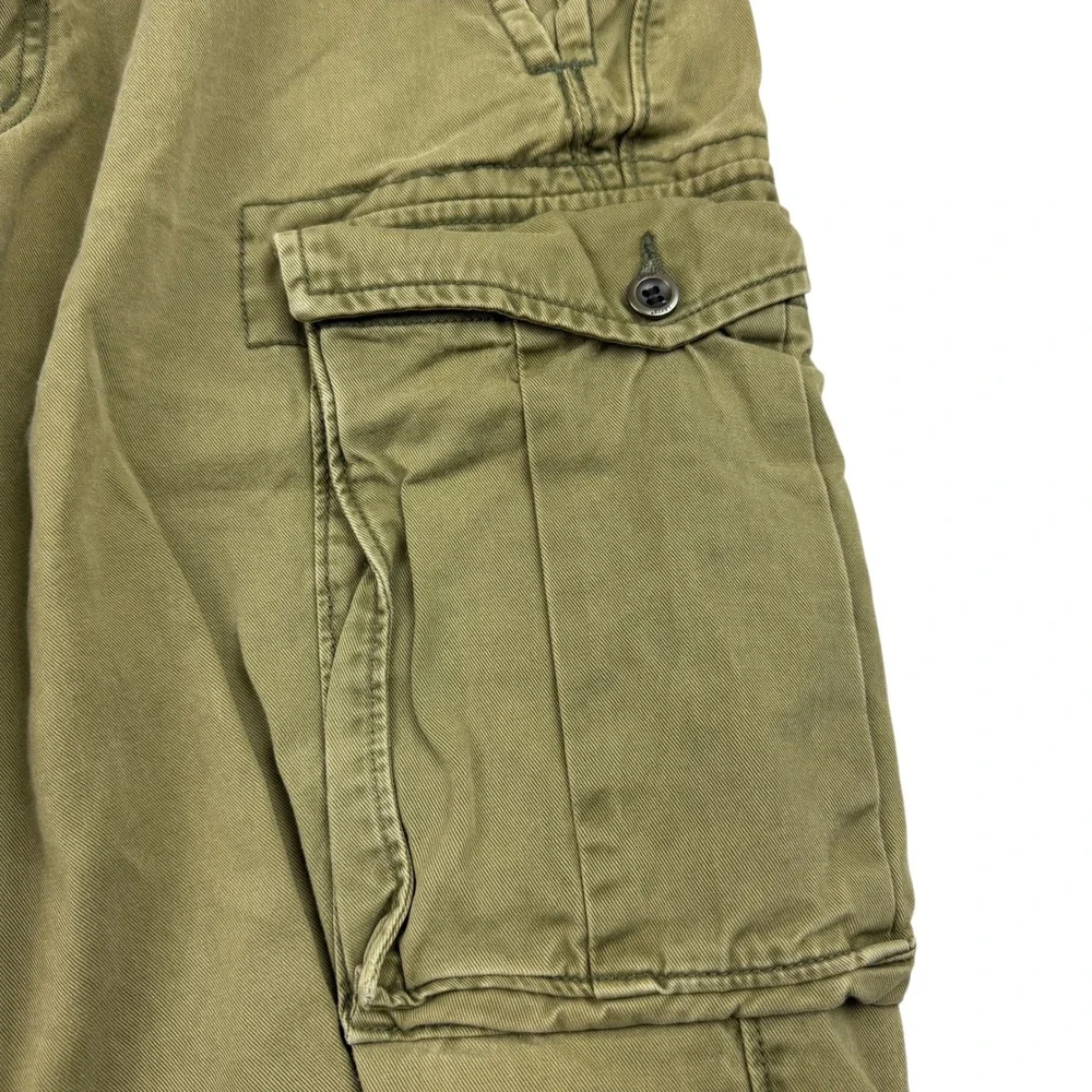 Levis Mens Cargo‎ Pants Olive Green 100% Cotton W36 L28 Relaxed Fit 12462-0004